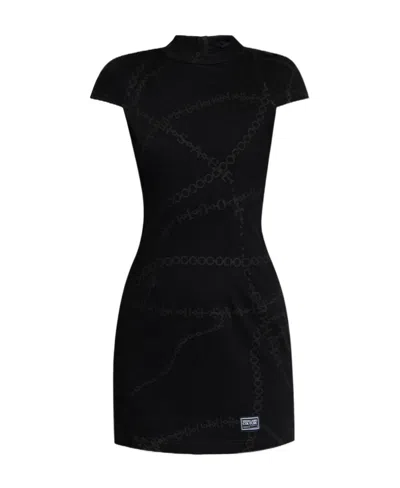 Versace Jeans Short-sleeved Dress In Black