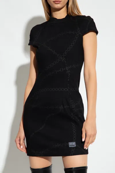 Versace Jeans Short-sleeved Dress In Black