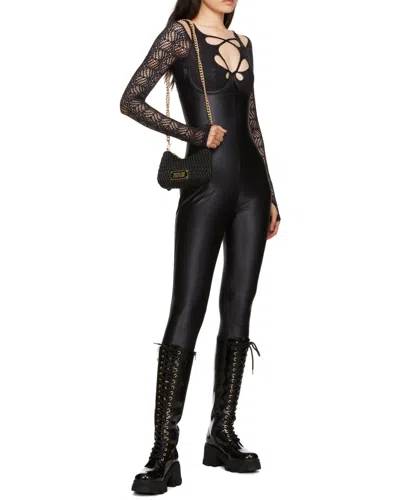 Versace Jeans Cut-out Long-sleeve Jumpsuit In Black