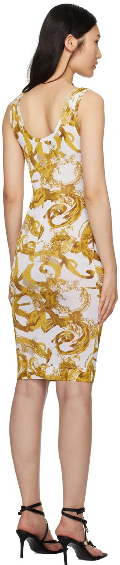 Versace Jeans Couture Barocco Print Sleeveless Midi Dress In Multi