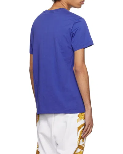 Versace Jeans Couture Logo-printed Crewneck T-shirt In Blue