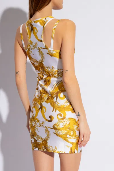 Versace Jeans Watercolour Couture-print Minidress In Multi