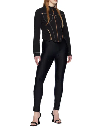 Versace Jeans Couture Embellished Halterneck Sleeveless Jumpsuit In Black