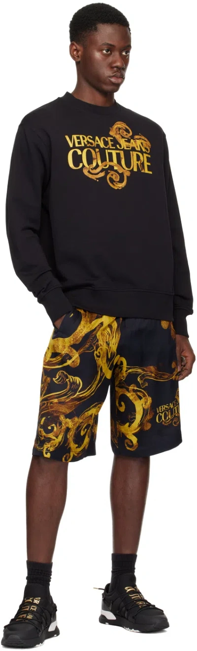 Versace Jeans Couture Watercolour Couture Knee-length Shorts In Black