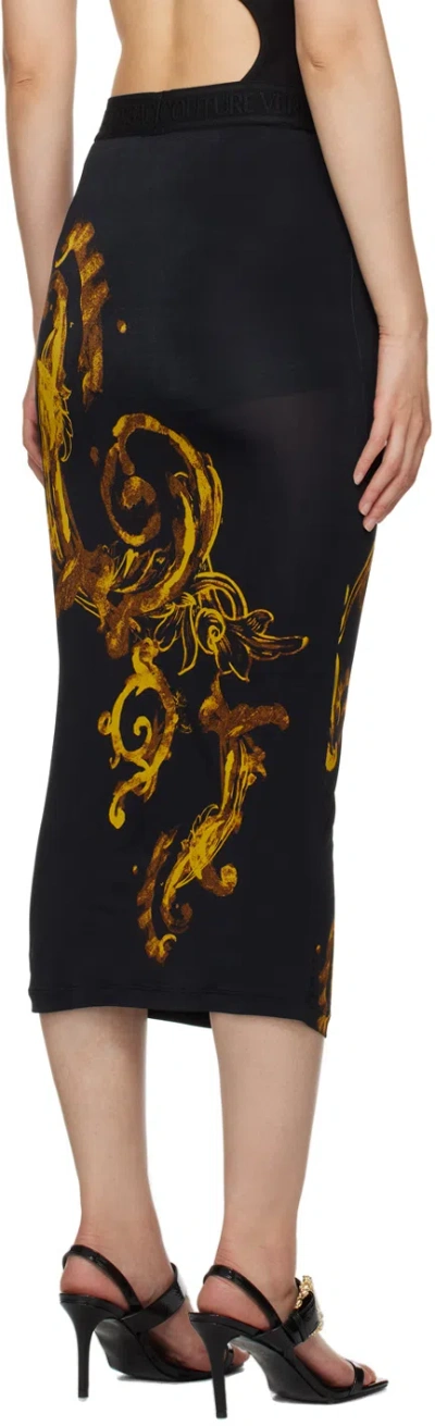 Versace Jeans Baroque-print High-waist Midi Skirt In Multi