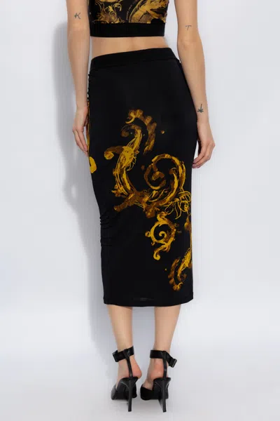Versace Jeans Baroque-print High-waist Midi Skirt In Multi