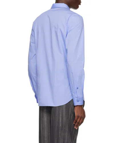 Versace Jeans Couture Logo Print Long-sleeved Shirt In Blue