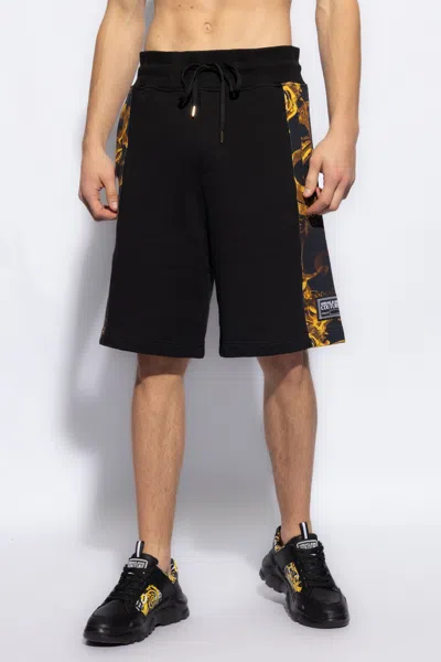 Versace Jeans Couture Watercolour Couture-printed Drawstring Track Shorts In Black