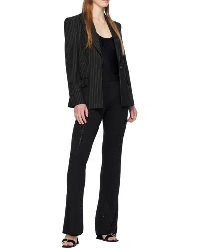 Versace Jeans Couture Single-breasted Pinstriped Blazer In Black