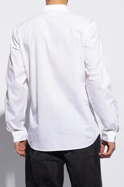 Versace Jeans Couture Logo-embroidered Button-up Shirt In Yellow