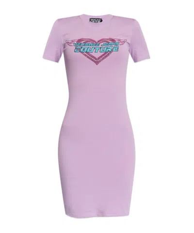 Versace Jeans Couture Embellished Short-sleeved Mini Dress