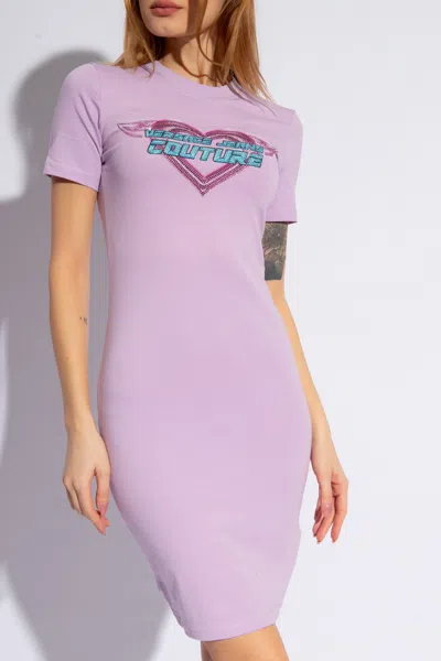 Versace Jeans Couture Embellished Short-sleeved Mini Dress
