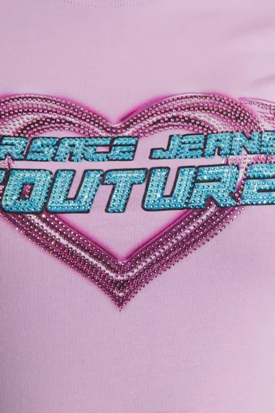 Versace Jeans Couture Embellished Short-sleeved Mini Dress