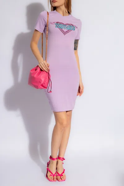 Versace Jeans Couture Embellished Short-sleeved Mini Dress