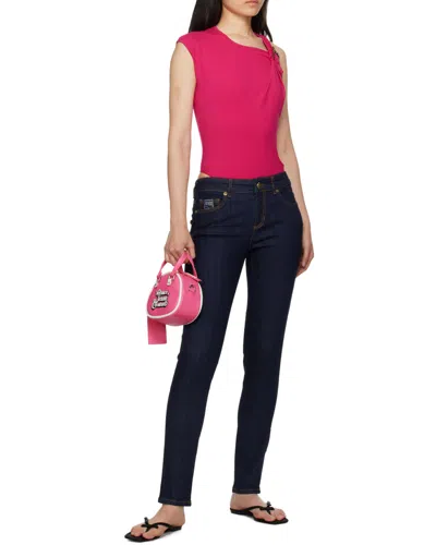 Versace Jeans Logo-engraved Buckle Bodysuit In Pink