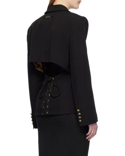 Versace Jeans Lace-up Single-breasted Blazer