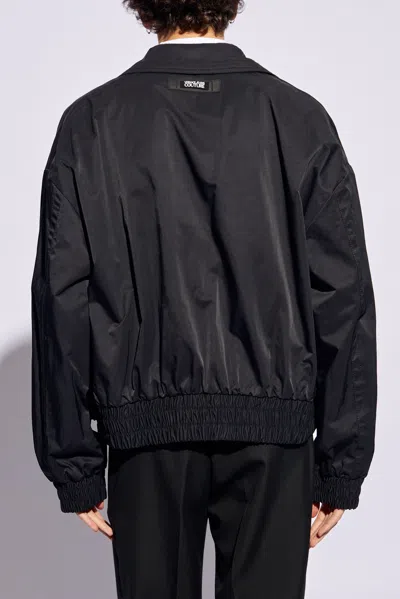 Versace Jeans Lapel Zipper Pilot Jacket In Black