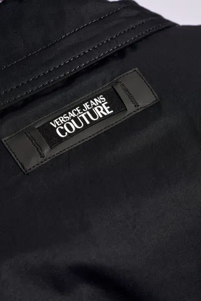 Versace Jeans Lapel Zipper Pilot Jacket In Black
