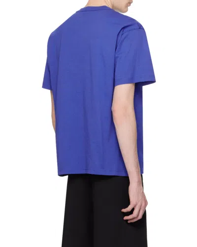 Versace Jeans Couture Logo-printed Crewneck T-shirt In Blue