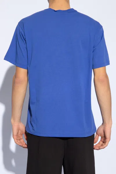 Versace Jeans Couture Logo-printed Crewneck T-shirt In Blue