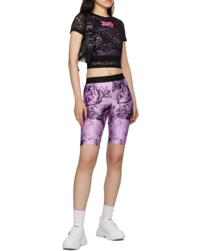 Versace Jeans Appliqué-logo Floral-lace T-shirt