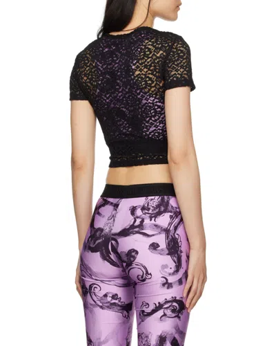 Versace Jeans Appliqué-logo Floral-lace T-shirt