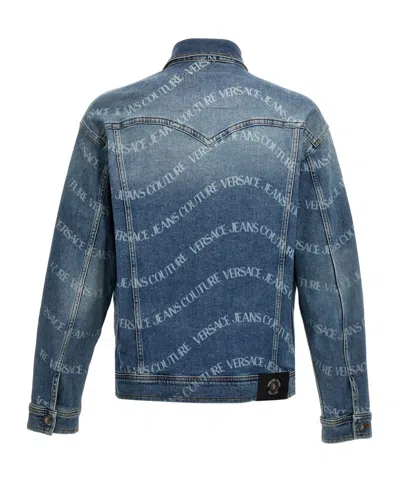 Versace Jeans Couture Logowave Buttoned Denim Jacket In Blue