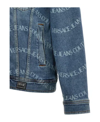 Versace Jeans Couture Logowave Buttoned Denim Jacket In Blue
