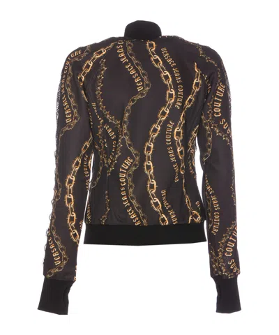Versace Jeans Couture Logo-chain Printed High Neck Jacket In Multi