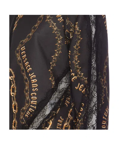 Versace Jeans Couture Logo-chain Printed High Neck Jacket In Multi