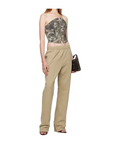 Misbhv Camouflage Denim Bustier In Green
