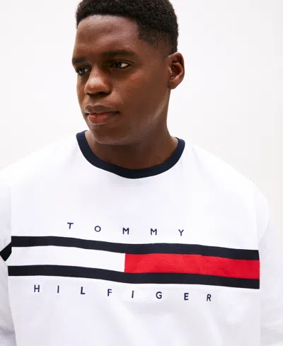 Tommy Hilfiger Men's Big & Tall Tino Logo Short Sleeve T-shirt In White