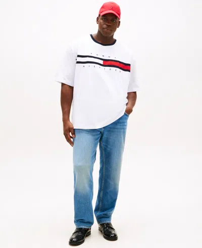 Tommy Hilfiger Men's Big & Tall Tino Logo Short Sleeve T-shirt In White