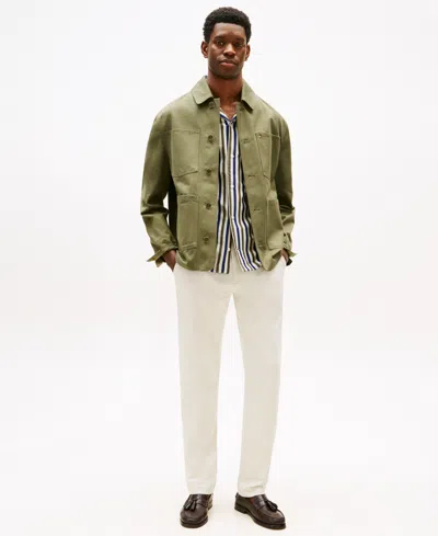 Tommy Hilfiger Men's Denton Tailored Fit Knit Tech Chinos In White