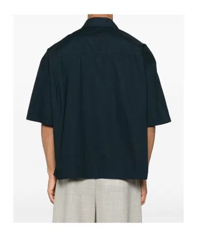 Studio Nicholson Button-down Collar Shirt With Chest Pocket In Black