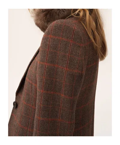 Chloé Tailored Jacket Longline Silhouette In Brown