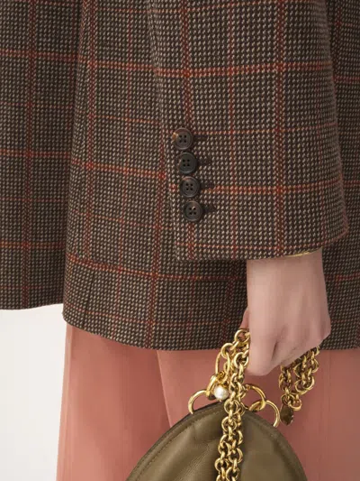 Chloé Tailored Jacket Longline Silhouette In Brown