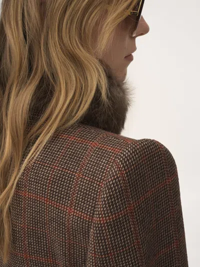 Chloé Tailored Jacket Longline Silhouette In Brown