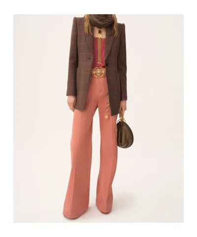 Chloé Tailored Jacket Longline Silhouette In Brown