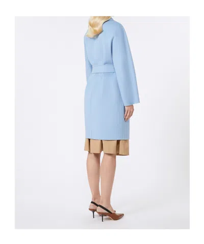 Max Mara Belted Trench Coat In Blue