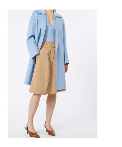Max Mara Belted Trench Coat In Blue