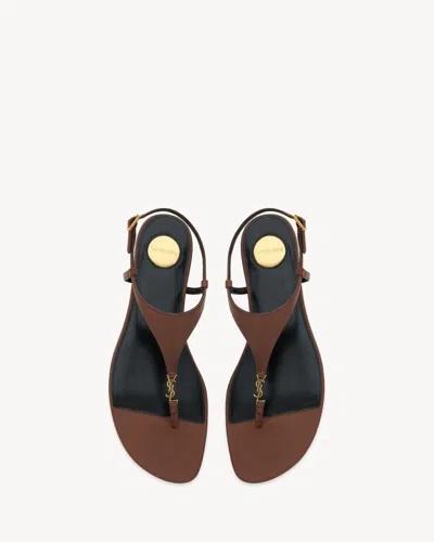 Saint Laurent Cassandra Ysl Smooth Leather Sandals