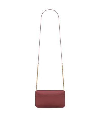 Saint Laurent Cassandre Phone Holder In Smooth Leather
