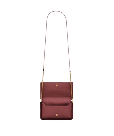 Saint Laurent Cassandre Phone Holder In Smooth Leather