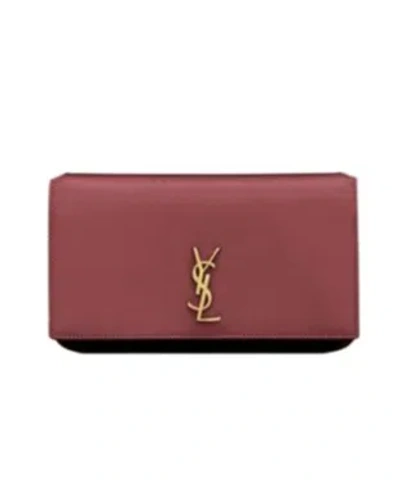 Saint Laurent Cassandre Phone Holder In Smooth Leather