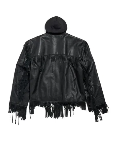 Balenciaga Men's Fringe Jacket In Black In Black
