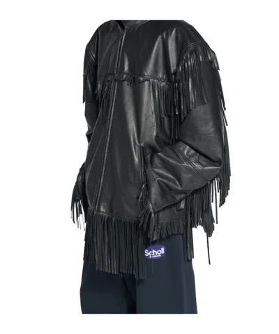 Balenciaga Men's Fringe Jacket In Black In Black