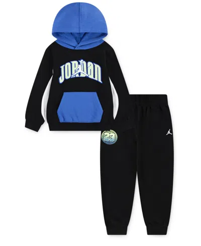 Jordan Little Boys 2-piece Gametime Fleece Pullover Hoodie And Pants Set In Blue