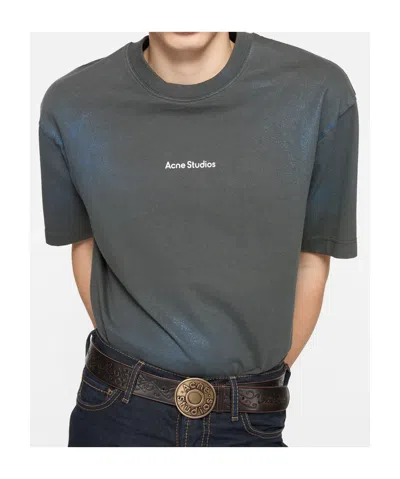 Acne Studios Round Neck Short Sleeve T-shirt In Neutral