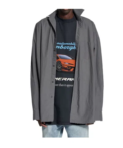 Balenciaga Grey Cotton Shirt In Gray